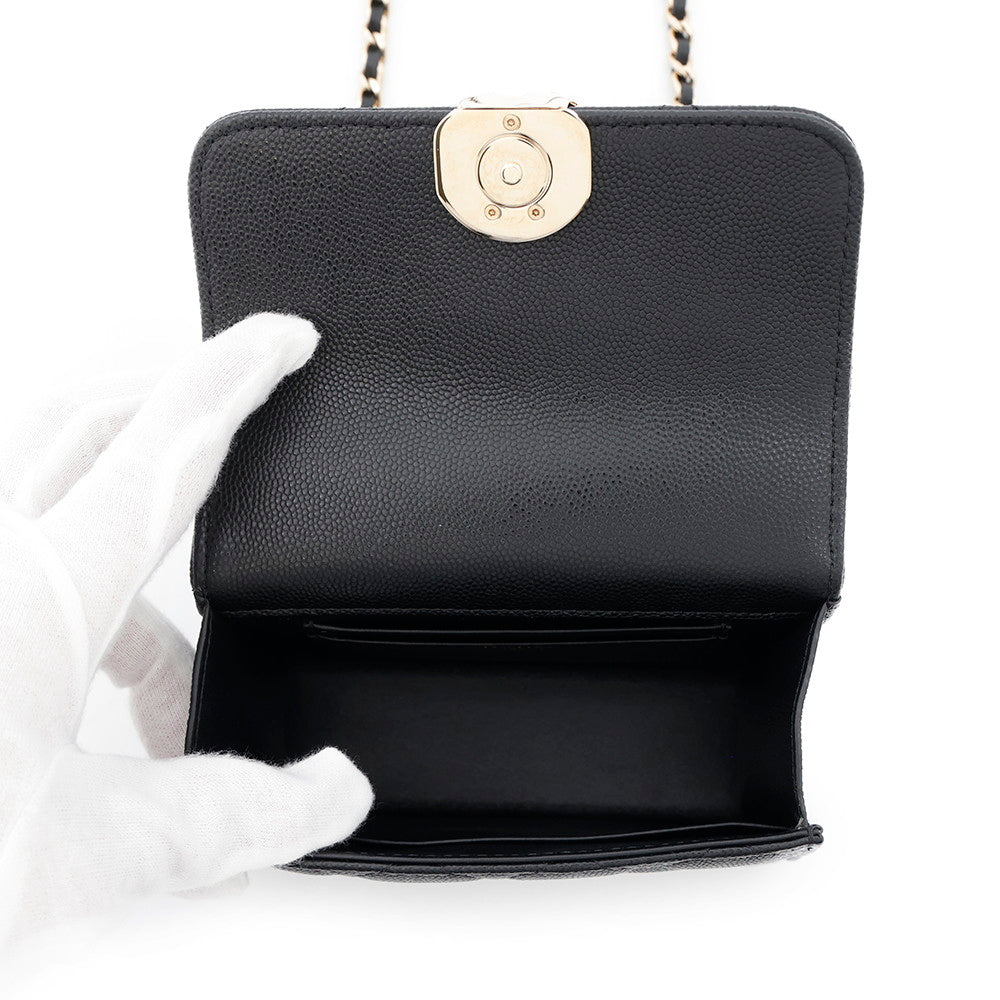 CHANEL Matelasse 2WAY ChainClutch BlackAP3237 Caviar Leather