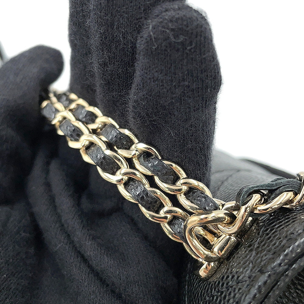 CHANEL Matelasse 2WAY ChainClutch BlackAP3237 Caviar Leather
