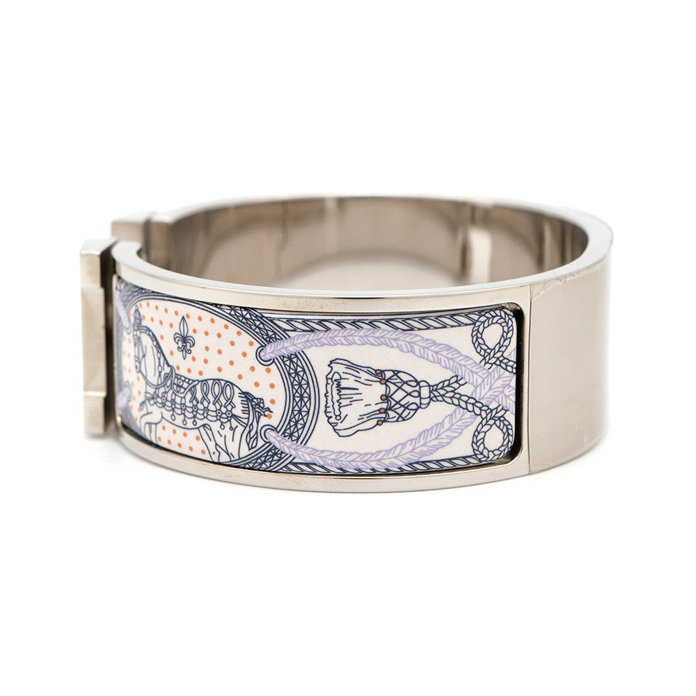 HERMES Clic Clac H Gran Apara Remix Purple/Multicolor Metal Cloisonne