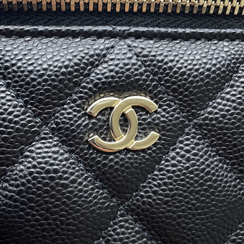 CHANEL Matelasse Vanity ChainShoulder Bag BlackAP1341 Caviar Leather