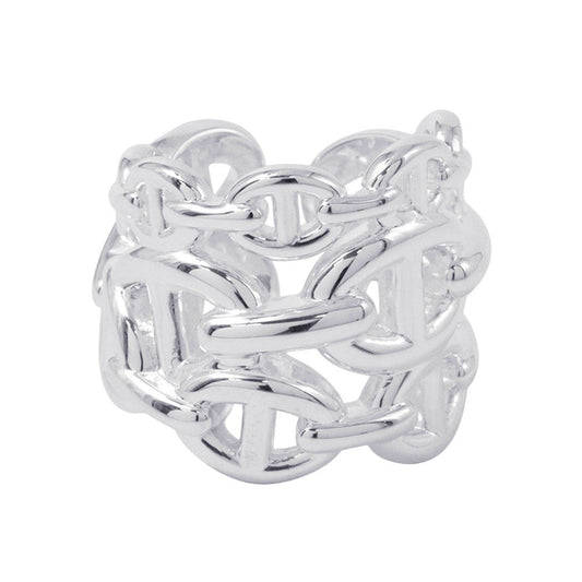 HERMES Chaine d'Ancre Ring Size GM/48/#8 SV925