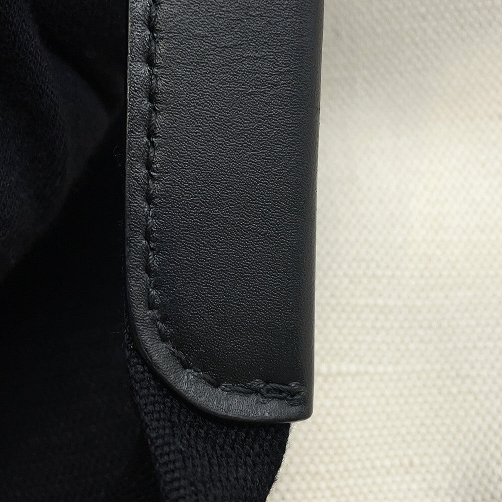 BALENCIAGA Navy Kabas White/Black339933 Canvas Leather Size S