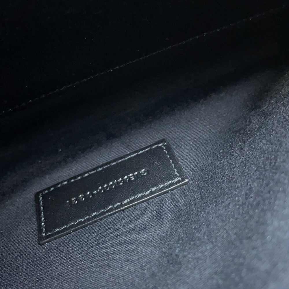 SAINT LAURENT PARIS Monogram Envelope Clutch Bag Green651030 Leather