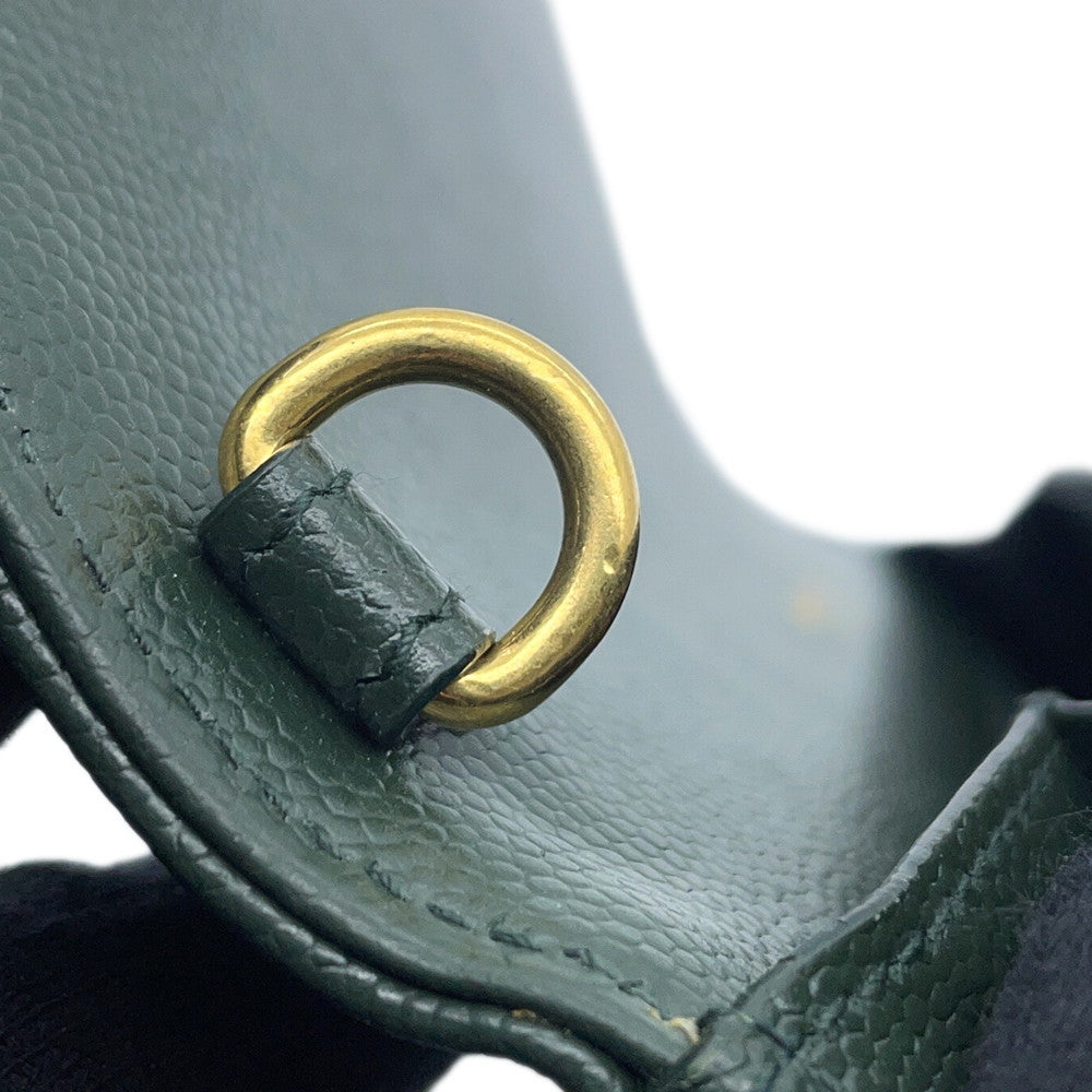 SAINT LAURENT PARIS Monogram Envelope Clutch Bag Green651030 Leather