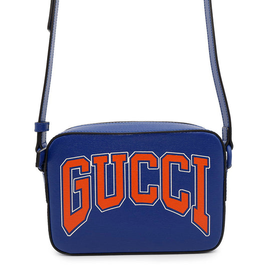 GUCCI Interlocking G Print Crossbody Blue774453 Leather