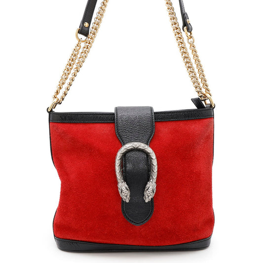 GUCCI Dionysus ChainShoulder Red/Black499622 Suede leather
