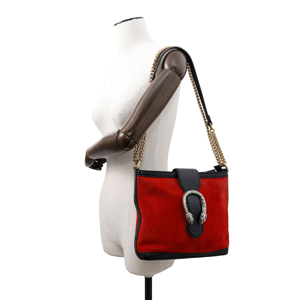 GUCCI Dionysus ChainShoulder Red/Black499622 Suede leather