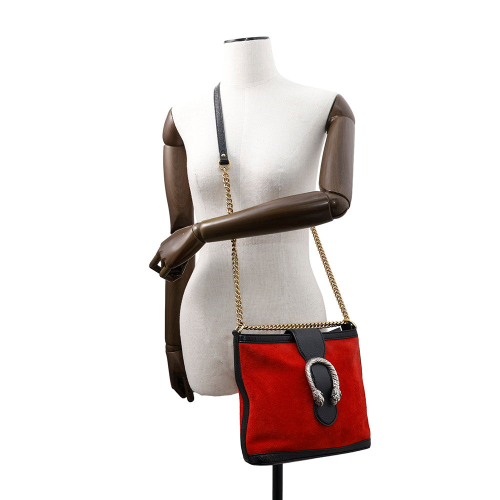 GUCCI Dionysus ChainShoulder Red/Black499622 Suede leather