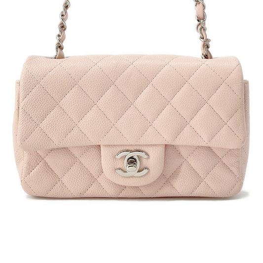 CHANEL Mini Matelasse Single Flap ChainShoulder Bag PinkA69900 Caviar Leather Size 20