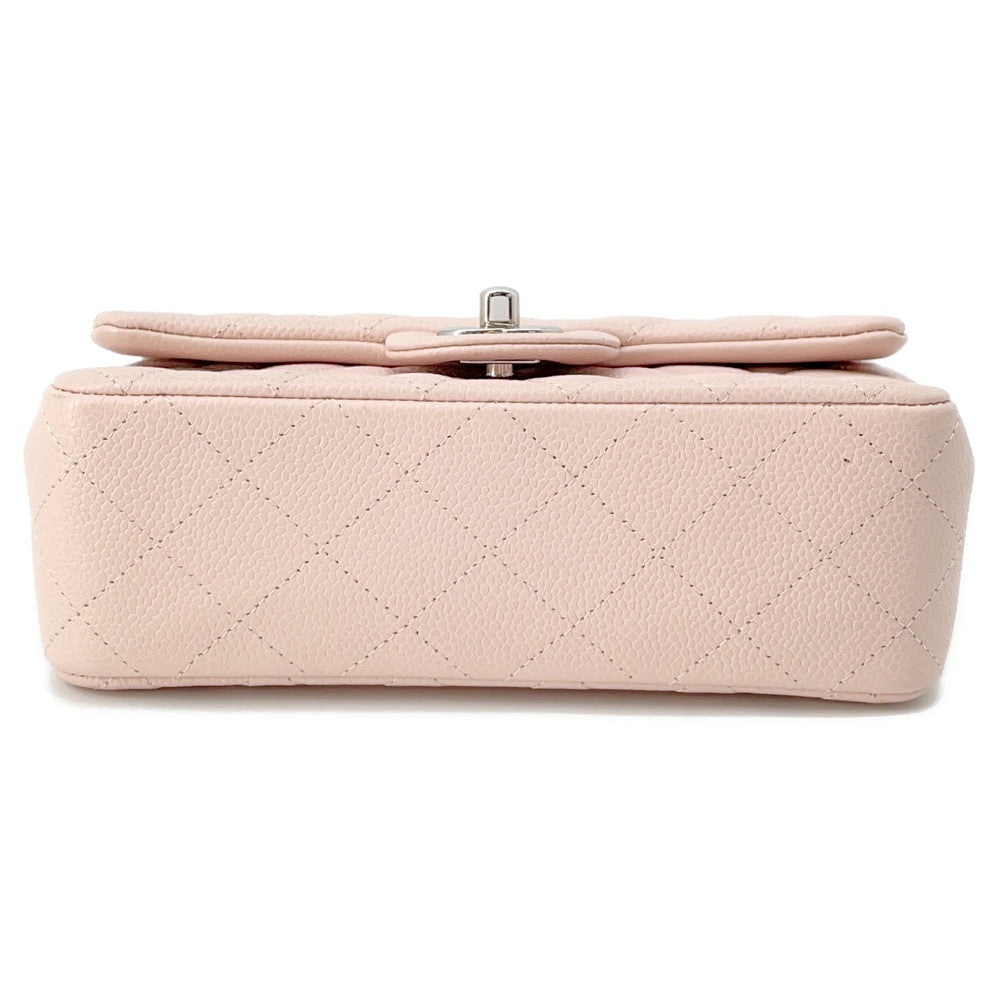 CHANEL Mini Matelasse Single Flap ChainShoulder Bag PinkA69900 Caviar Leather Size 20
