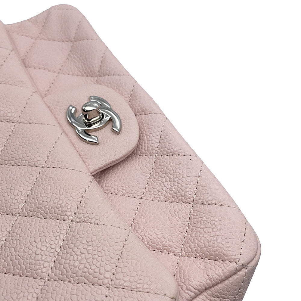 CHANEL Mini Matelasse Single Flap ChainShoulder Bag PinkA69900 Caviar Leather Size 20