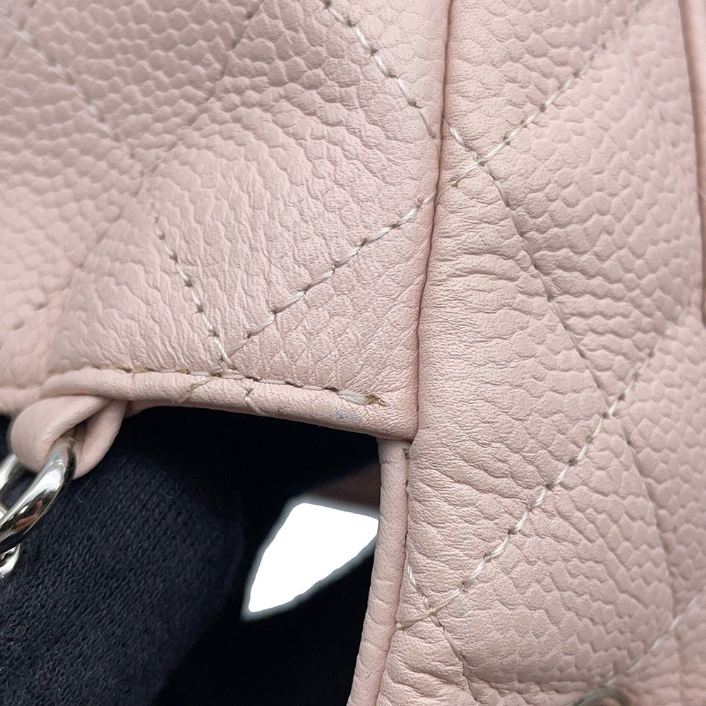 CHANEL Mini Matelasse Single Flap ChainShoulder Bag PinkA69900 Caviar Leather Size 20