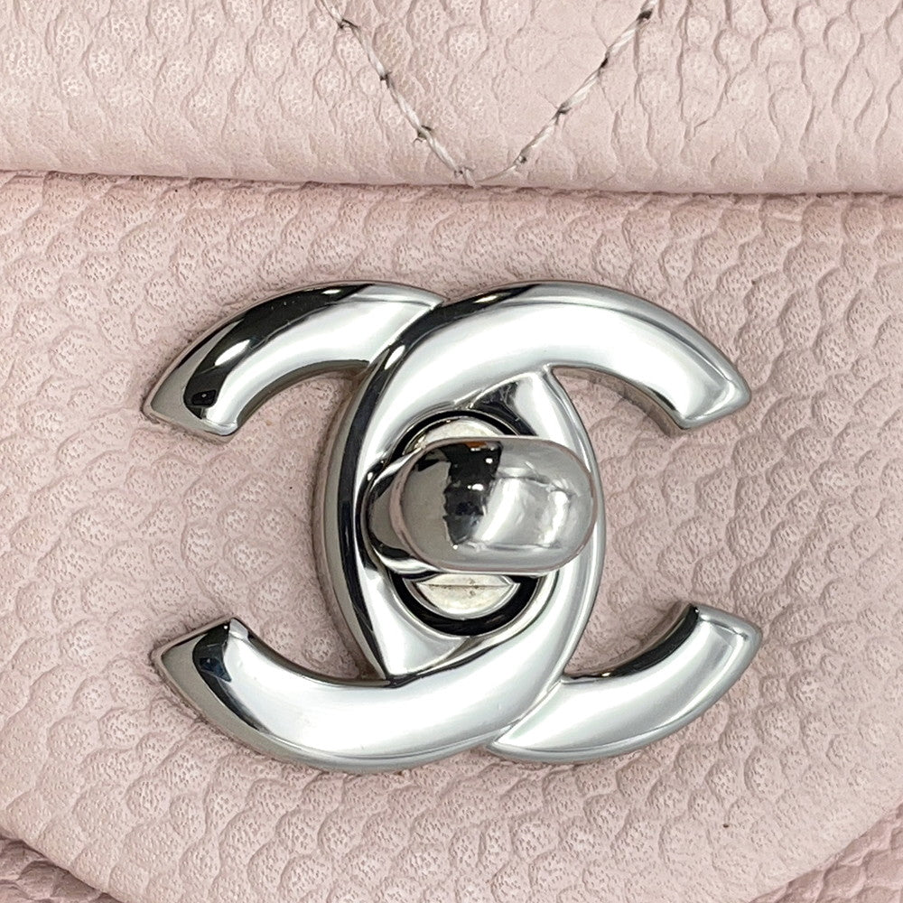 CHANEL Mini Matelasse Single Flap ChainShoulder Bag PinkA69900 Caviar Leather Size 20