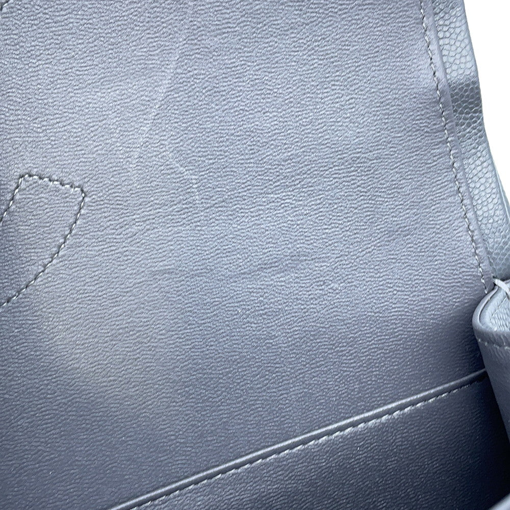 CHANEL Jumbo Matelasse W Flap ChainShoulder Bag GrayA58600 Caviar Leather Size 30