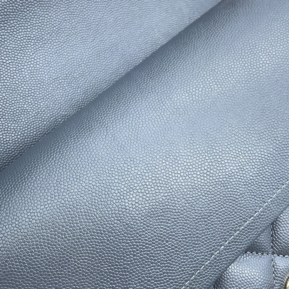 CHANEL Jumbo Matelasse W Flap ChainShoulder Bag GrayA58600 Caviar Leather Size 30