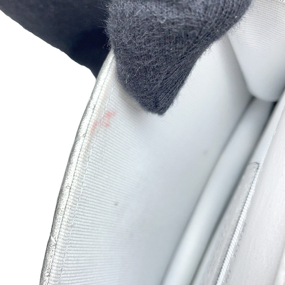 CHANEL Matelasse Star Motif ChainCard Case Silver Lambskin