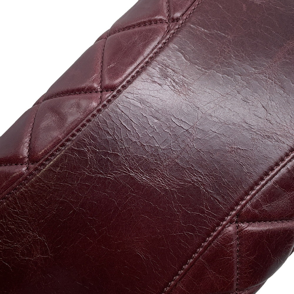 CHANEL Matelasse 2WAY Bowling Bag Bordeaux Leather