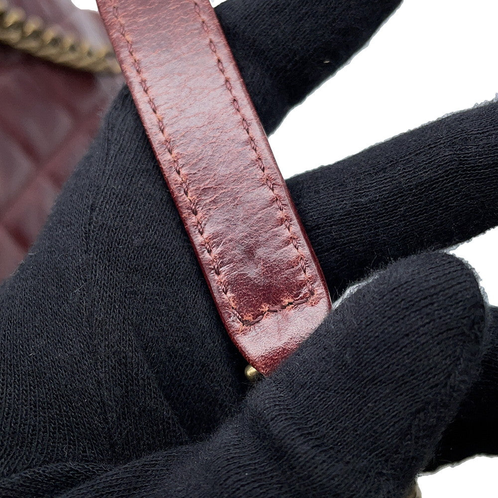 CHANEL Matelasse 2WAY Bowling Bag Bordeaux Leather