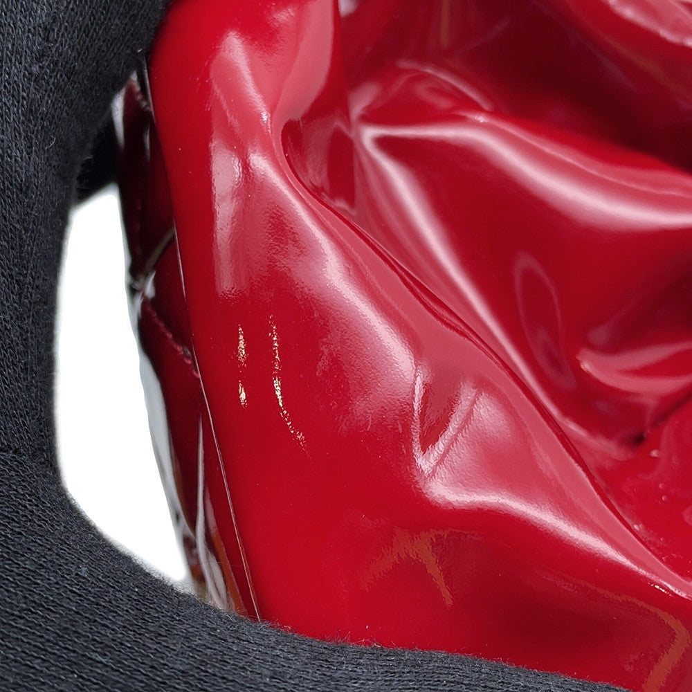 CHANEL Mademoiselle ChainBowling Bag Red Patent Leather