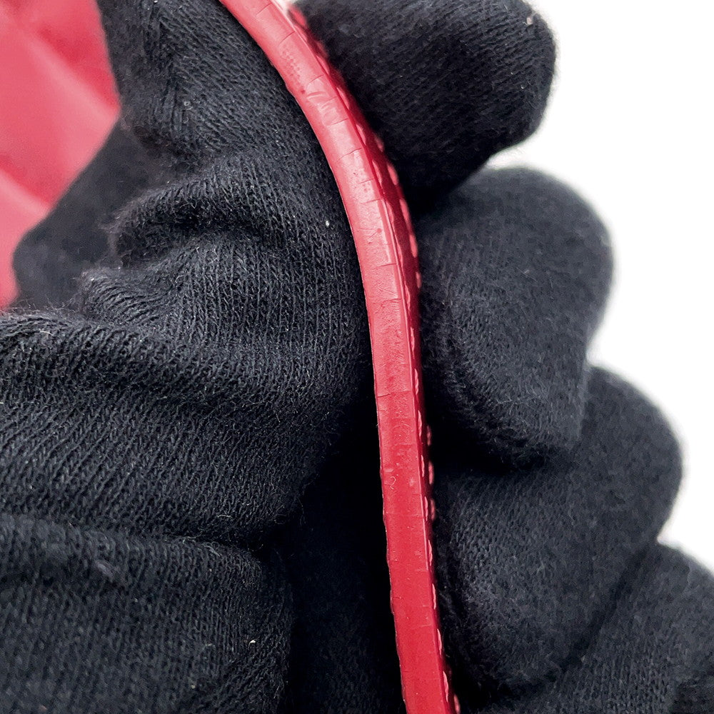 CHANEL Mademoiselle ChainBowling Bag Red Patent Leather