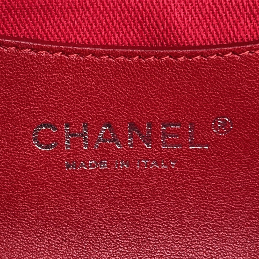 CHANEL Mademoiselle ChainBowling Bag Red Patent Leather