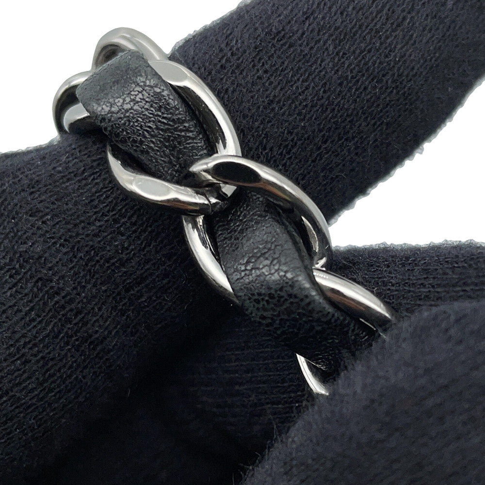 CHANEL Chocolate Bar Kiss Lock ChainShoulder Bag Black Lambskin