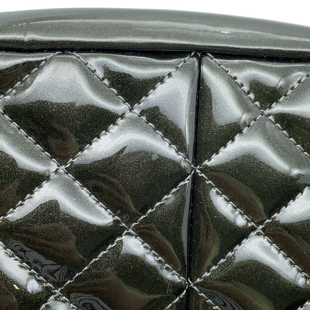 CHANEL Mademoiselle ChainBowling Bag Green Patent Leather