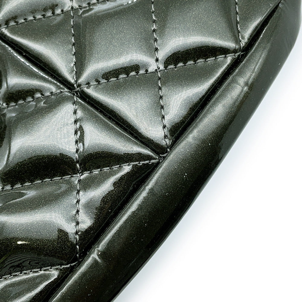 CHANEL Mademoiselle ChainBowling Bag Green Patent Leather