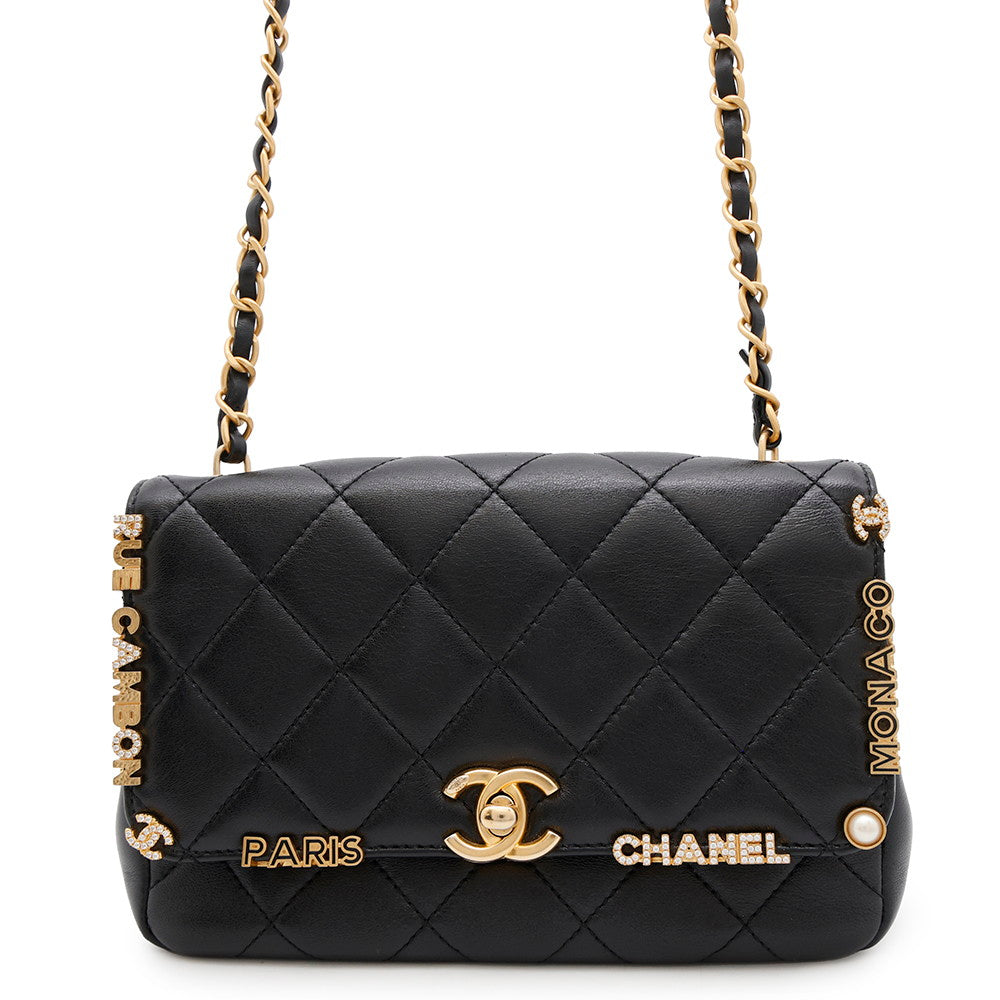 CHANEL Matelasse ChainShoulder Bag BlackAS3731 Lambskin