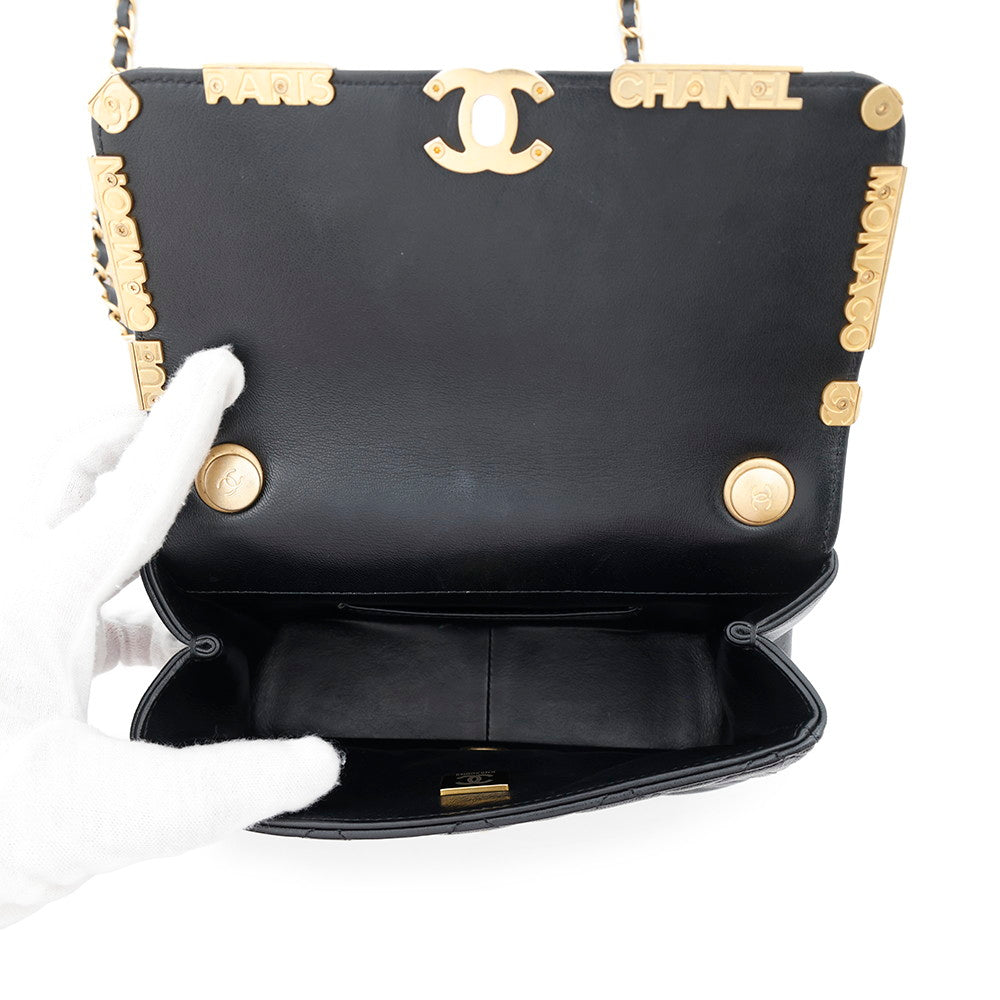 CHANEL Matelasse ChainShoulder Bag BlackAS3731 Lambskin