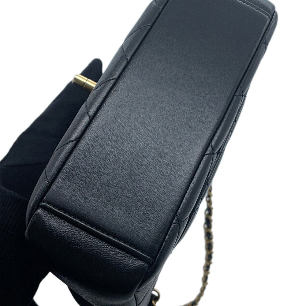 CHANEL Matelasse ChainShoulder Bag BlackAS3731 Lambskin