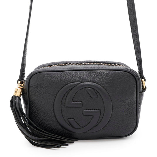 GUCCI Soho Mini Disco Shoulder Bag Black347994 Leather