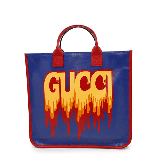 GUCCI Children's Logo Tote Bag Blue/Red550763 PVC Coated Canvas