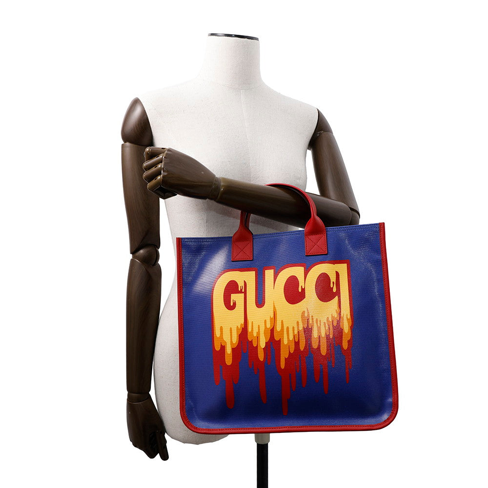 GUCCI Children's Logo Tote Bag Blue/Red550763 PVC Coated Canvas