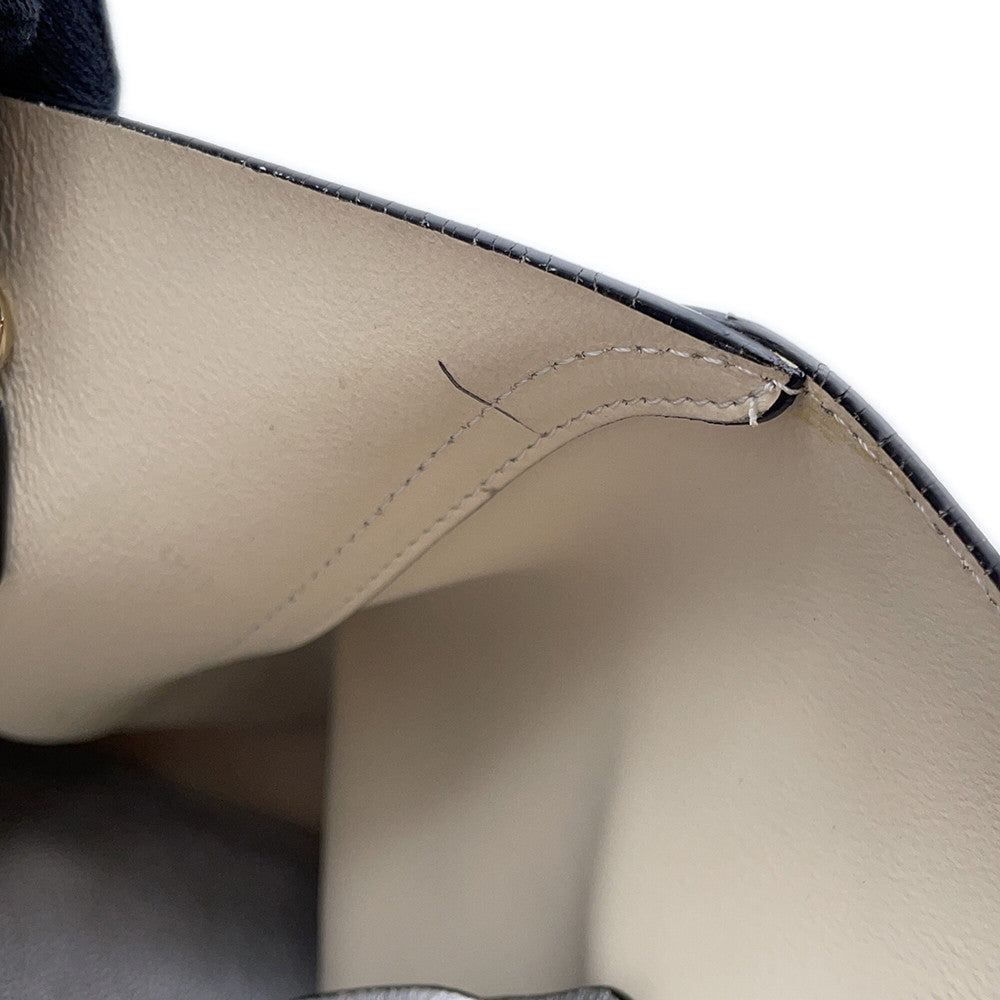 Dior Open Bar 2WAY Handbag Silver Leather