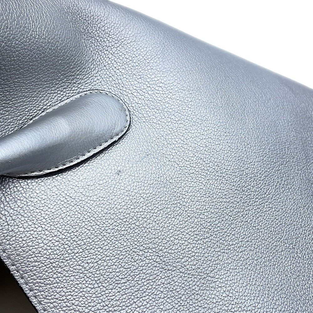 Dior Open Bar 2WAY Handbag Silver Leather