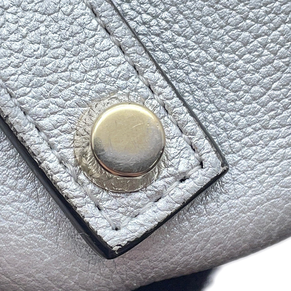 Dior Open Bar 2WAY Handbag Silver Leather