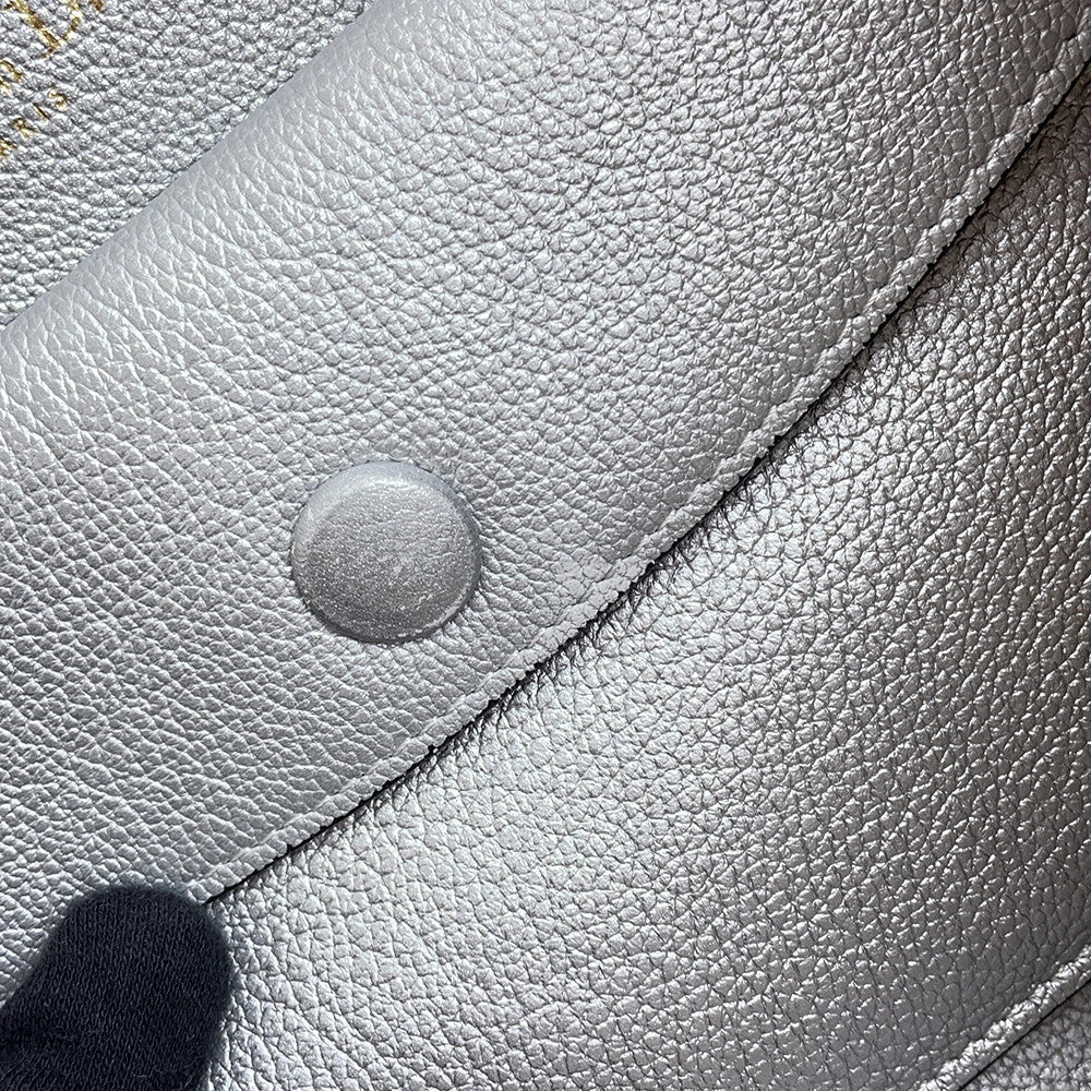 Dior Open Bar 2WAY Handbag Silver Leather