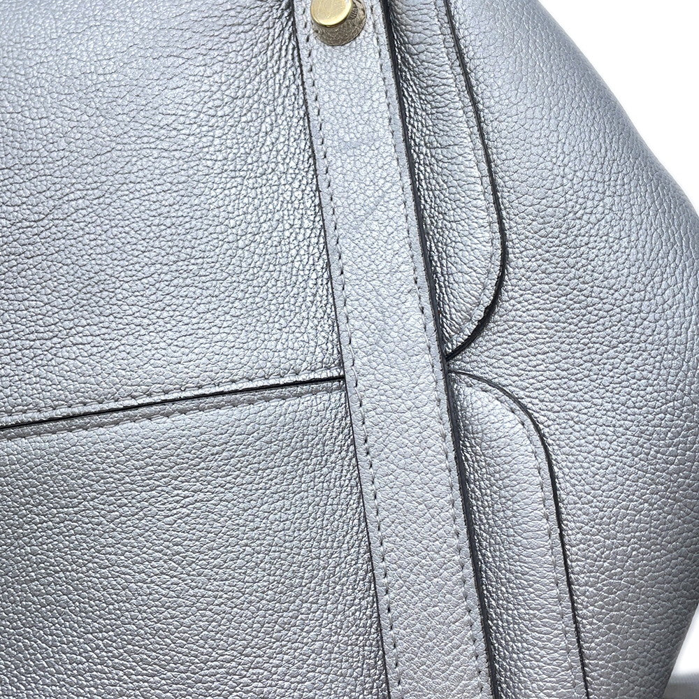 Dior Open Bar 2WAY Handbag Silver Leather