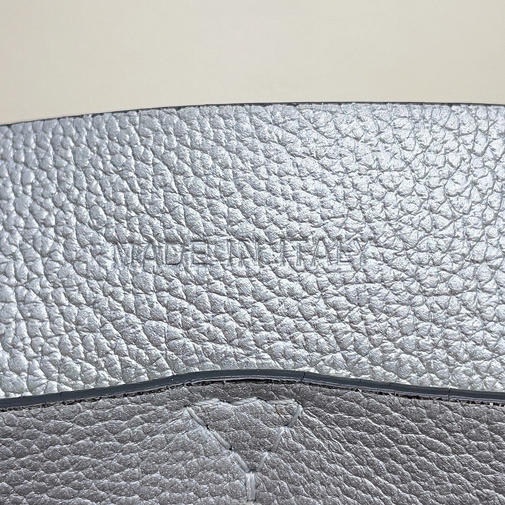 Dior Open Bar 2WAY Handbag Silver Leather