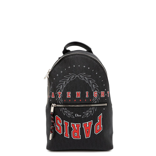 Dior Logo Backpack Black Leather