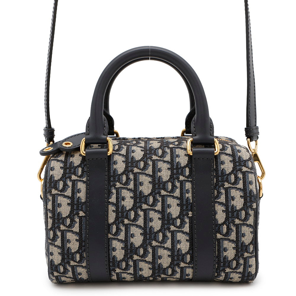 Dior Oblique Dior Groove 20 NavyM1364UTZQ Jacquard Calf Leather Size Small