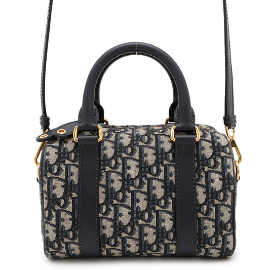 Dior Oblique Dior Groove 20 NavyM1364UTZQ Jacquard Calf Leather Size Small