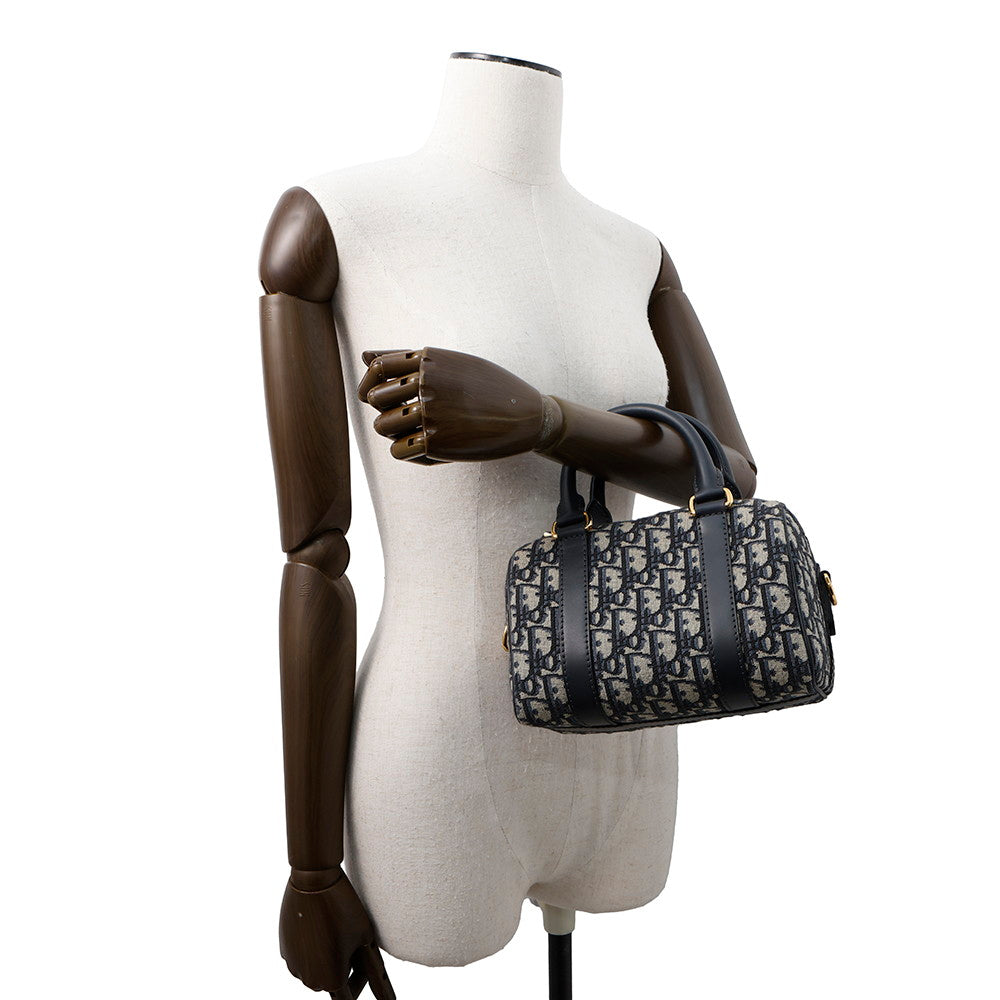 Dior Oblique Dior Groove 20 NavyM1364UTZQ Jacquard Calf Leather Size Small