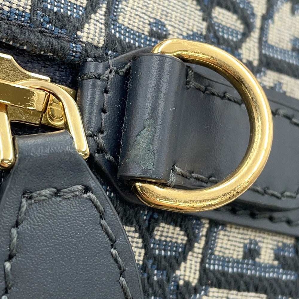 Dior Oblique Dior Groove 20 NavyM1364UTZQ Jacquard Calf Leather Size Small