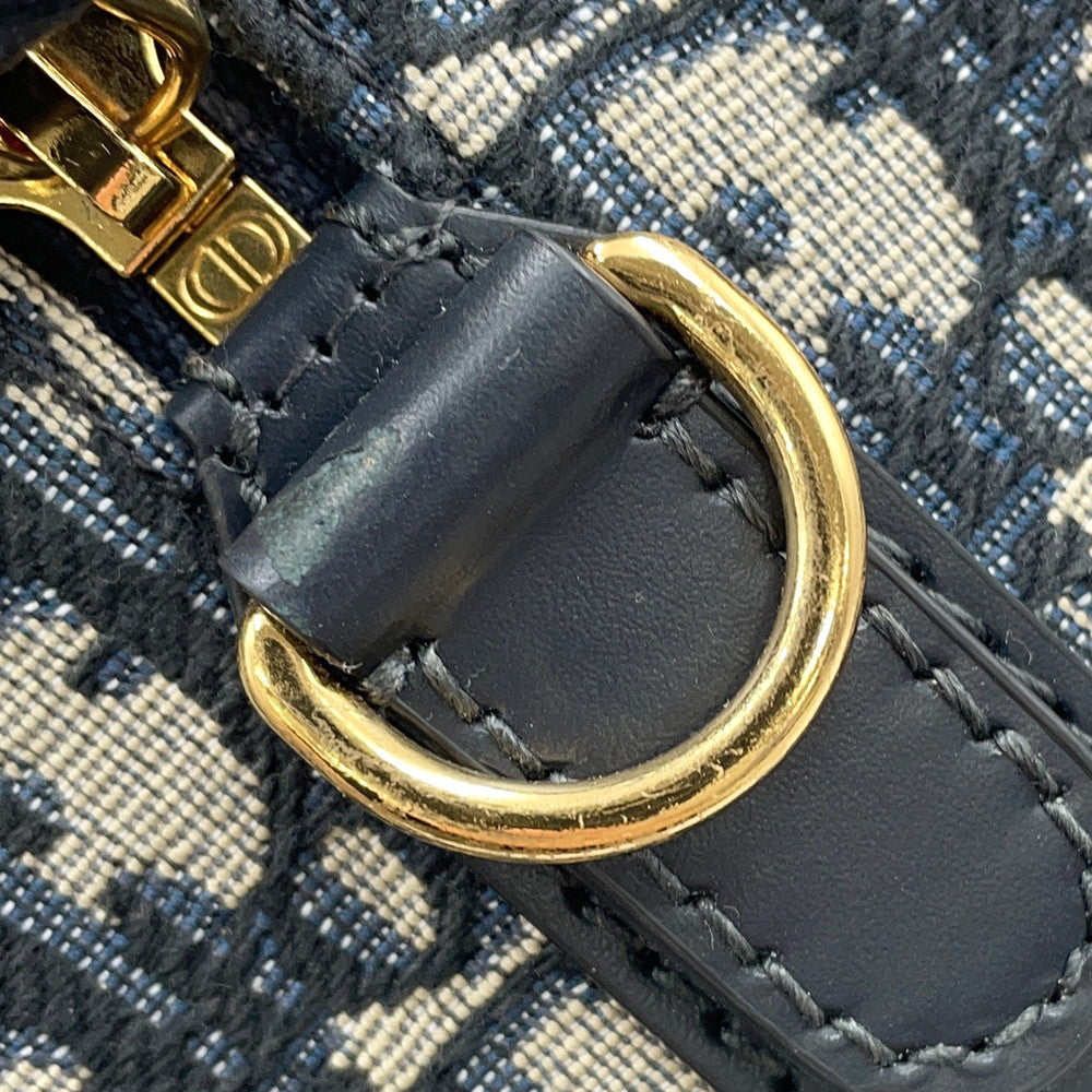 Dior Oblique Dior Groove 20 NavyM1364UTZQ Jacquard Calf Leather Size Small