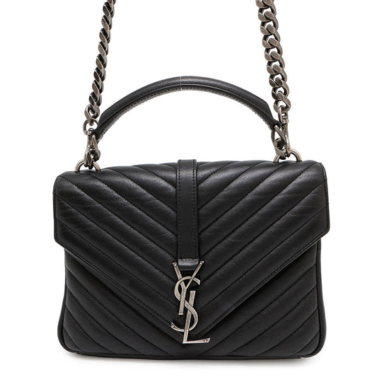 SAINT LAURENT PARIS College 2WAY Handbag Black428056 Leather