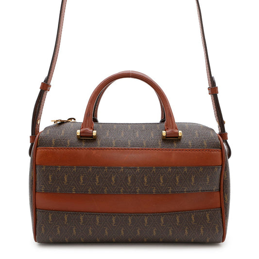 SAINT LAURENT PARIS Baby Duffle 2WAY Handbag Brown533481 PVC Leather