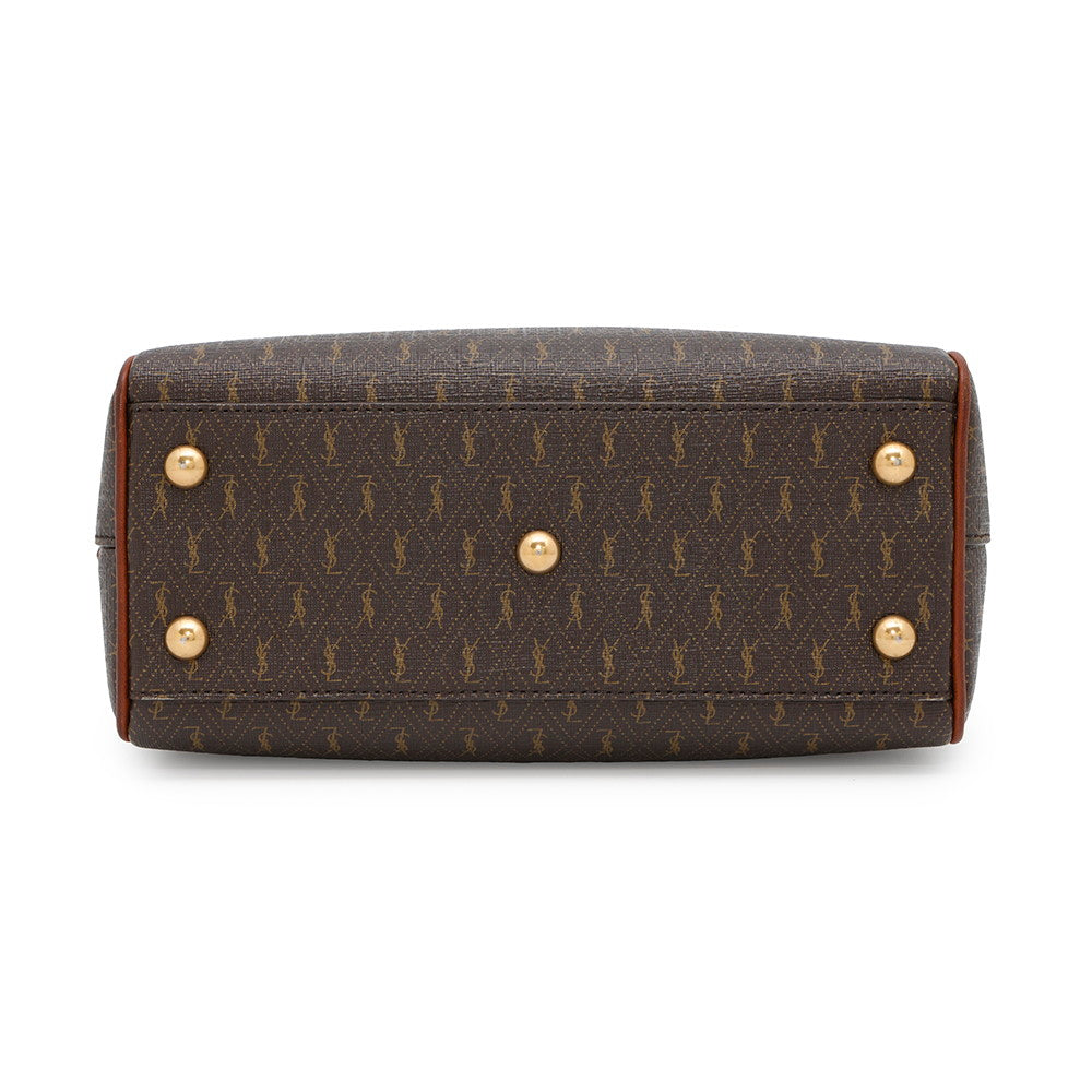 SAINT LAURENT PARIS Baby Duffle 2WAY Handbag Brown533481 PVC Leather
