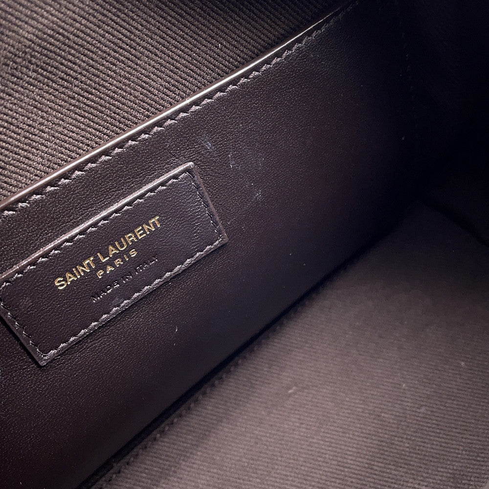 SAINT LAURENT PARIS Baby Duffle 2WAY Handbag Brown533481 PVC Leather